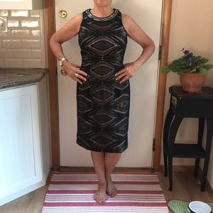 Black lace over blush, beaded dress - worn once.